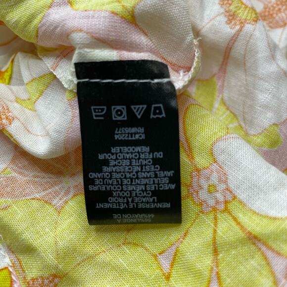 SANCTUARY RETRO HIPSTER Y2K 70S BRIGHT BOLD FLORAL LINEN MINI SKIRT LARGE - Picture 8 of 9